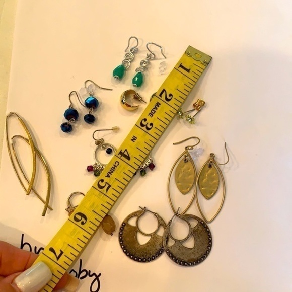 9 pair earring lot bundle one Napier chunky hoops - Picture 7 of 7